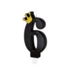 Świeczka czarna ze złotą koroną cyfra "6"