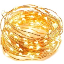 Lampki LED drucik 10m / Ciepłe