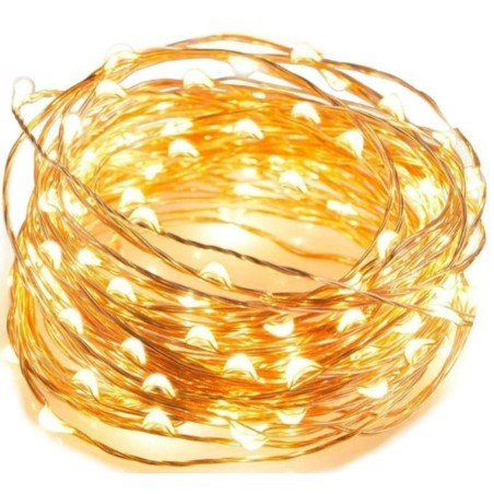 Lampki LED drucik 10m / Ciepłe