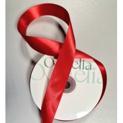 Wstążka satynowa, OPHELIA RED, 25mm/32m