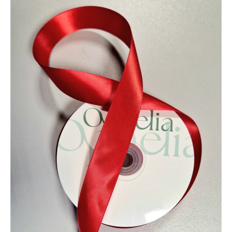 Wstążka satynowa, OPHELIA RED, 25mm/32m