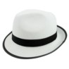 Kapelusz "Gangster", biały z czarną l...