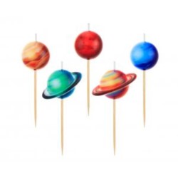 Świeczki pikery Planety, 5 szt.