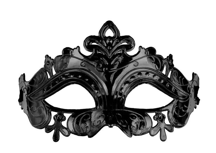Maska karnawałowa, 17x9 cm, czarny