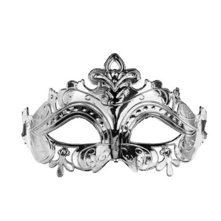 Maska karnawałowa, 17x9 cm, srebrna