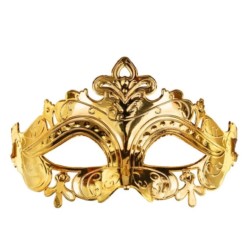 Maska karnawałowa, 17x9 cm, ciemny złoty