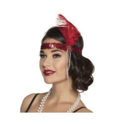 Opaska retro, czerwona