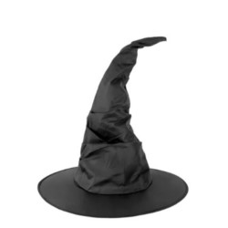 Kapelusz czarownicy Halloween czarny 38x42cm