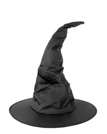 Kapelusz czarownicy Halloween czarny 38x42cm