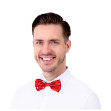 Mucha cekinowa czerwona