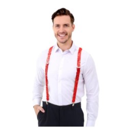 Szelki do spodni cekinowe czerwone