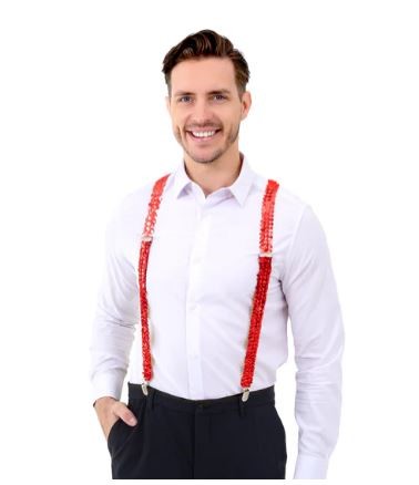 Szelki do spodni cekinowe czerwone