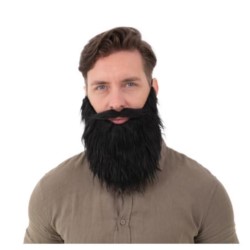 Sztuczna broda z wąsami czarna