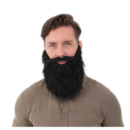 Sztuczna broda z wąsami czarna