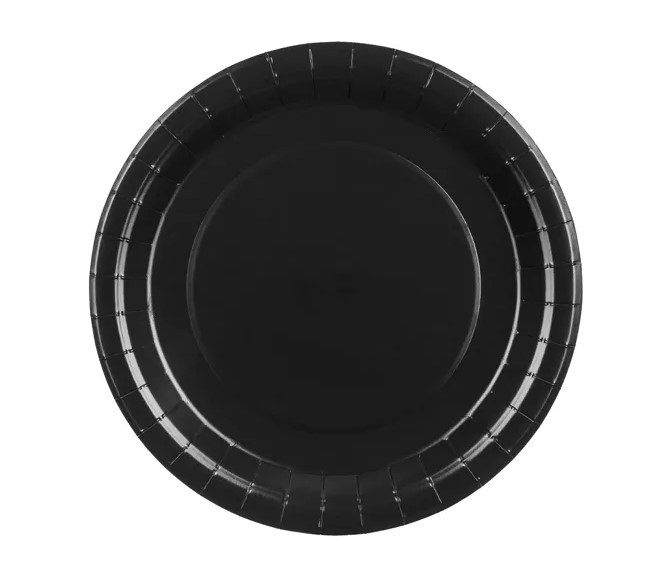 Talerzyki papierowe, czarny, 23cm / 6szt.