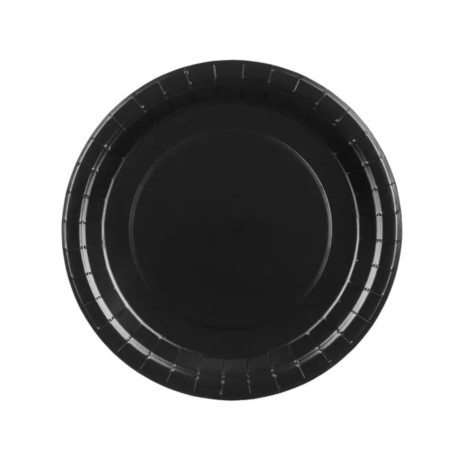 Talerzyki papierowe, czarny, 23cm / 6szt.