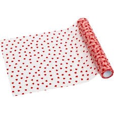 Bieżnik tiulowy Serca, czerwony, 0,36 x 9 m