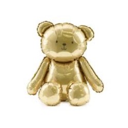 Balon foliowy Miś, 43x53 cm, złoty