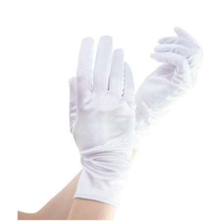 Rękawiczki satynowe białe 24cm
