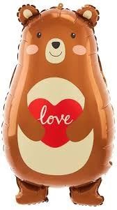 Balon foliowy Miś z sercem Love 48x79cm