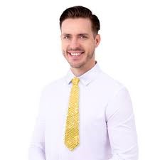 Krawat cekinowy złoty