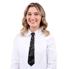 Krawat cekinowy czarny