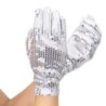Rękawiczki cekinowe srebrne 26 cm