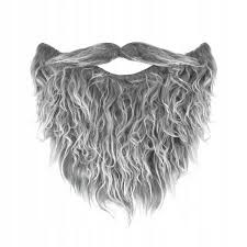 Sztuczna broda z wąsami siwa