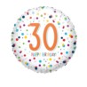 Balon, foliowy "30" Urodziny konfetti 43 cm