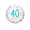 Balon, foliowy "40" Urodziny konfetti 43 cm