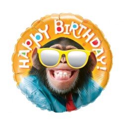 Balon foliowy 18" SHP - Smiling chimp Birthday