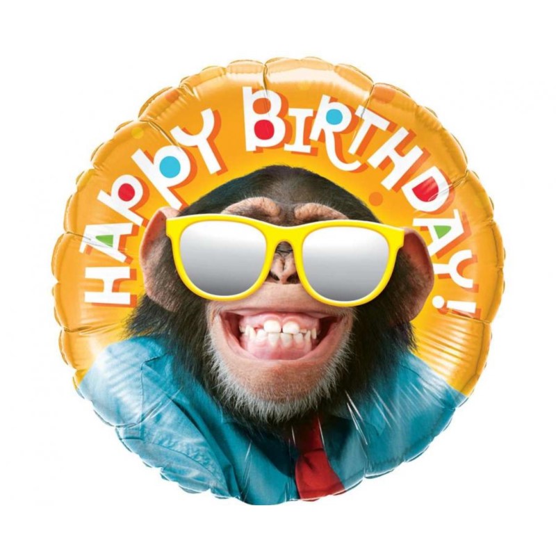 Balon foliowy 18" SHP - Smiling chimp Birthday