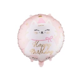 Balon foliowy pastylka Kotek, 35x35 cm, mix