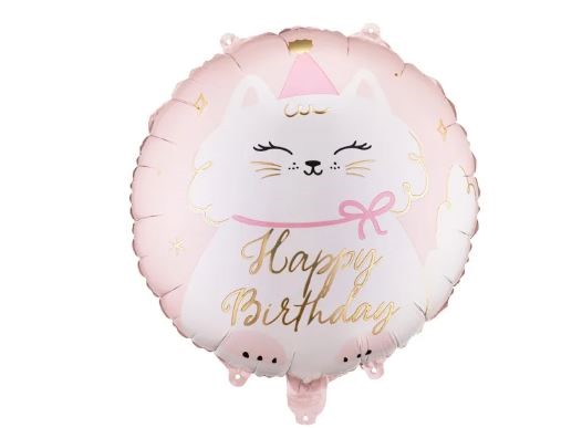 Balon foliowy pastylka Kotek, 35x35 cm, mix