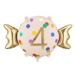 Balon foliowy Cukierek ''4'', 61x37 cm, mix