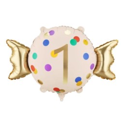 Balon foliowy Cukierek ''1'', 61x37 cm, mix