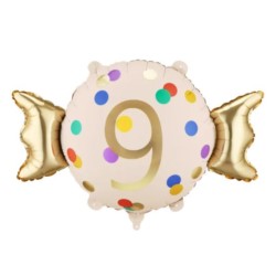 Balon foliowy Cukierek ''9'', 61x37 cm, mix