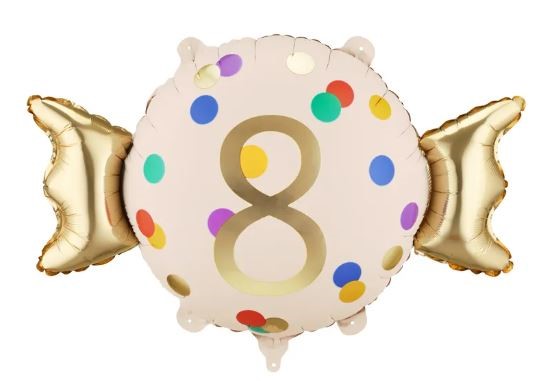 Balon foliowy Cukierek ''8'', 61x37 cm, mix