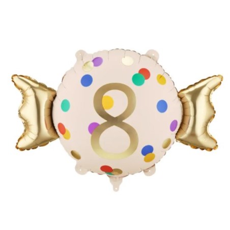 Balon foliowy Cukierek ''8'', 61x37 cm, mix