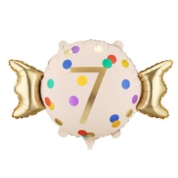 Balon foliowy Cukierek ''7'', 61x37 cm, mix