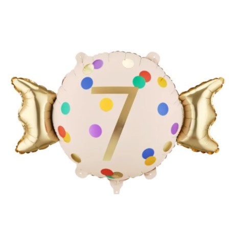 Balon foliowy Cukierek ''7'', 61x37 cm, mix