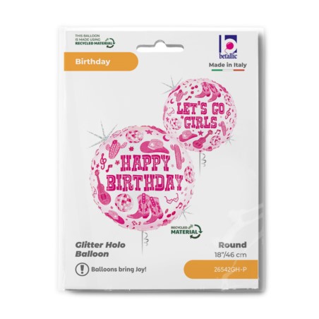 Balon foliowy Grabo 18'', R18 Disco Cowgirl Birthd