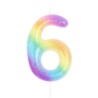 Świeczka kolorowa  cyfra "6" 6cm