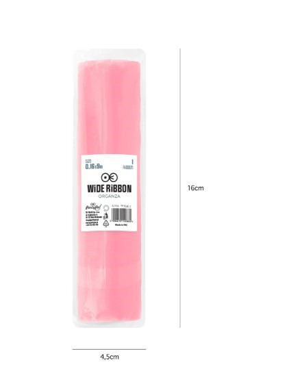 Organza gładka jasnoróżowa 0,16x9m