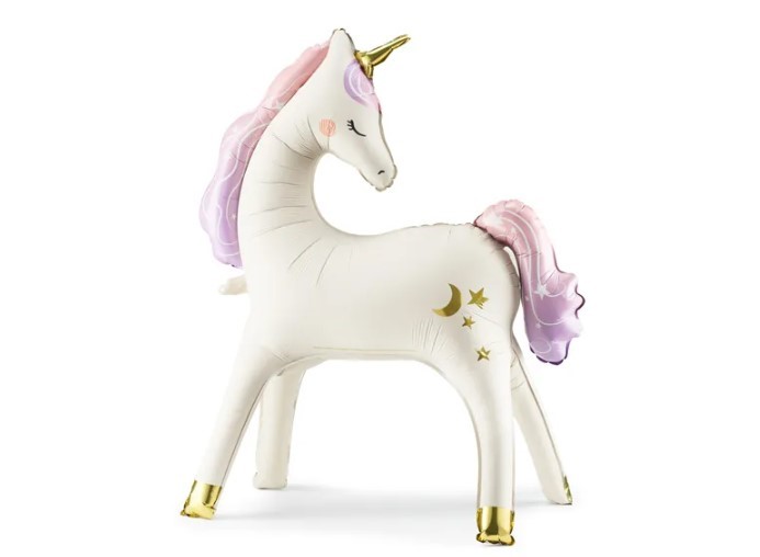 Stojący balon foliowy Jednorożec, 95x86 cm