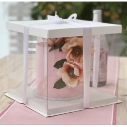 Pudełko na ciasto ze wstążką 20 x 20 x 25 cm 1 szt