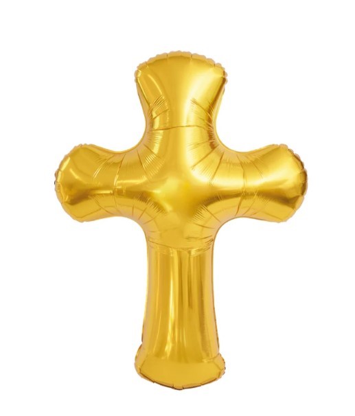 Balon foliowy Krzyż złoty 85x120cm