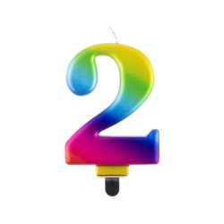 Świeczka cyferka 2, Galaxy, 8,0 cm