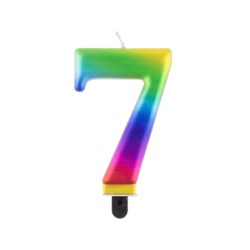 Świeczka cyferka 7, Galaxy, 8,0 cm