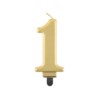 Świeczka cyferka 1, metalik złota